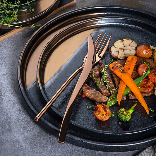 Artisan Black & Gold Serving Plate