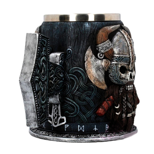 Mjolnir Handle Nordic Skull Tankard