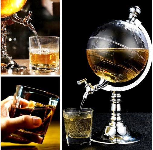 Chrome-Plated Globe Liquor Dispenser