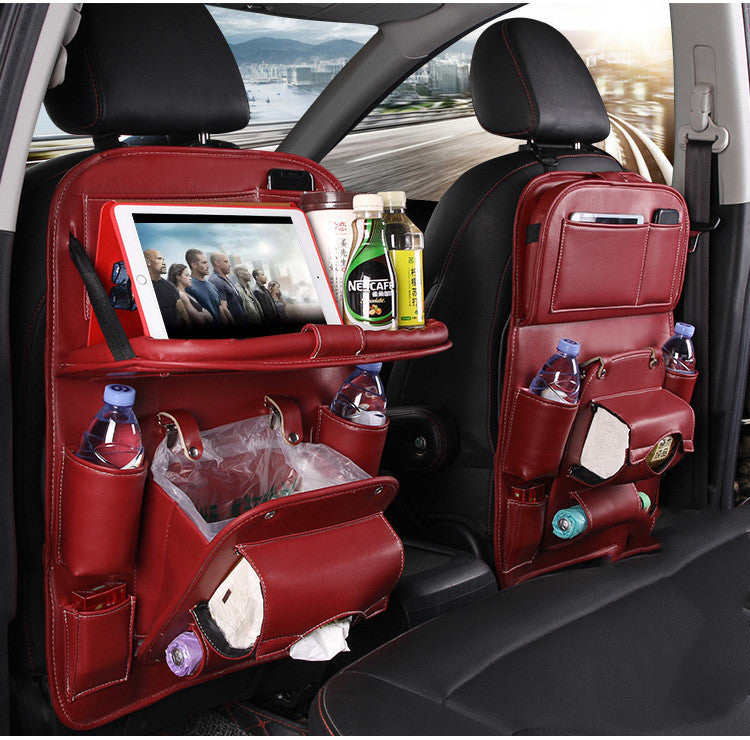 Premium PU Leather Car Backseat Storage Bag