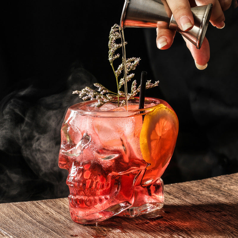 Hand-Blown Skull Glass