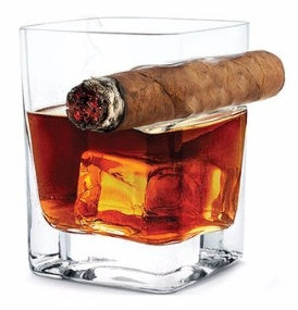 Cigar‑Slot Whisky Glass