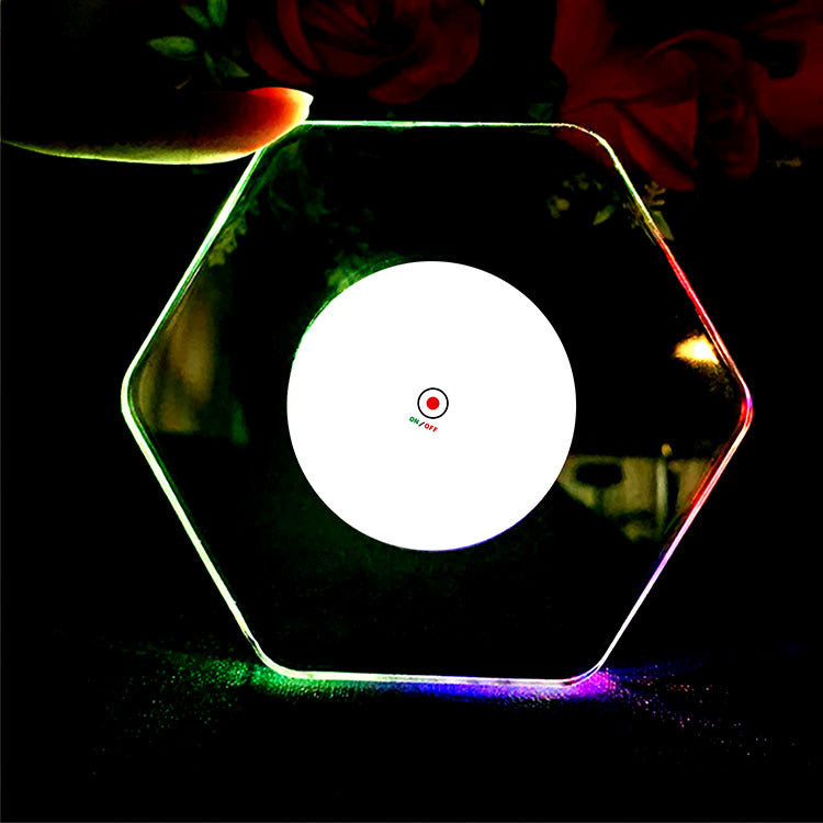 Hexagon & Round LED Drink Coasters
