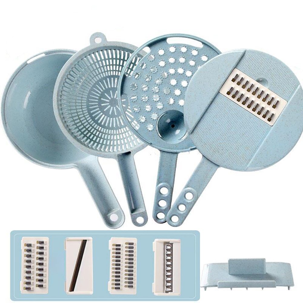 All-in-One Slicer, Grater & Drain Bowl Kitchen Set