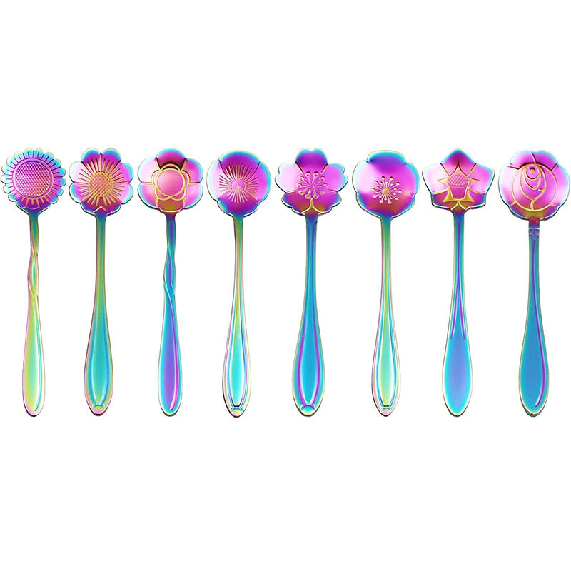 Floral Pattern Tea & Coffee Spoon Set
