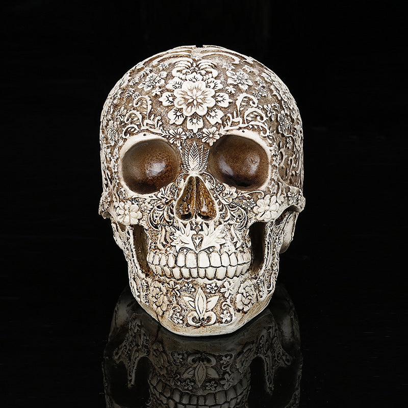Handmade Gothic Floral Skull Décor