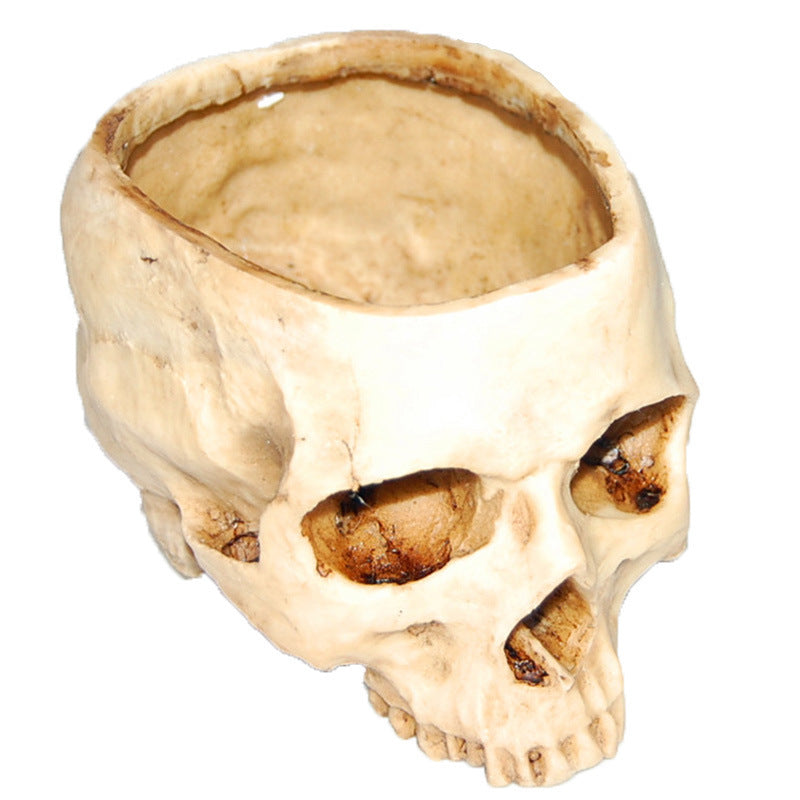 Gothic Skull Resin Planter