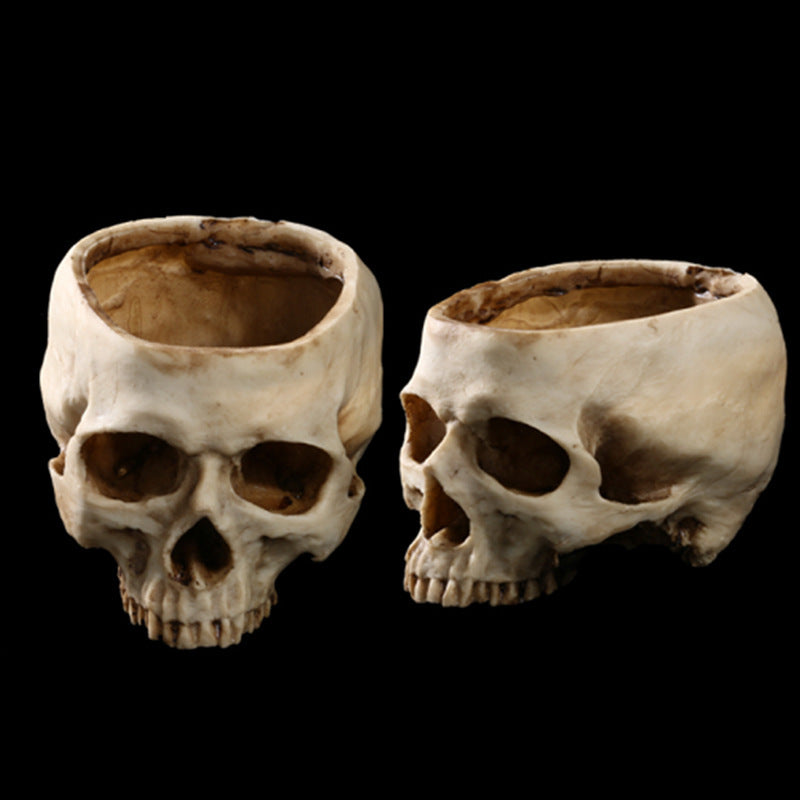Gothic Skull Resin Planter