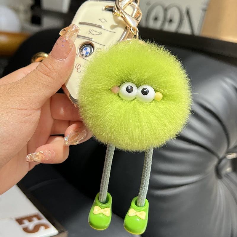 Handmade Fluffy Wool Pom Key Ring