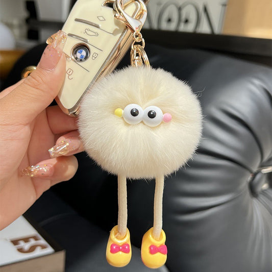 Handmade Fluffy Wool Pom Key Ring