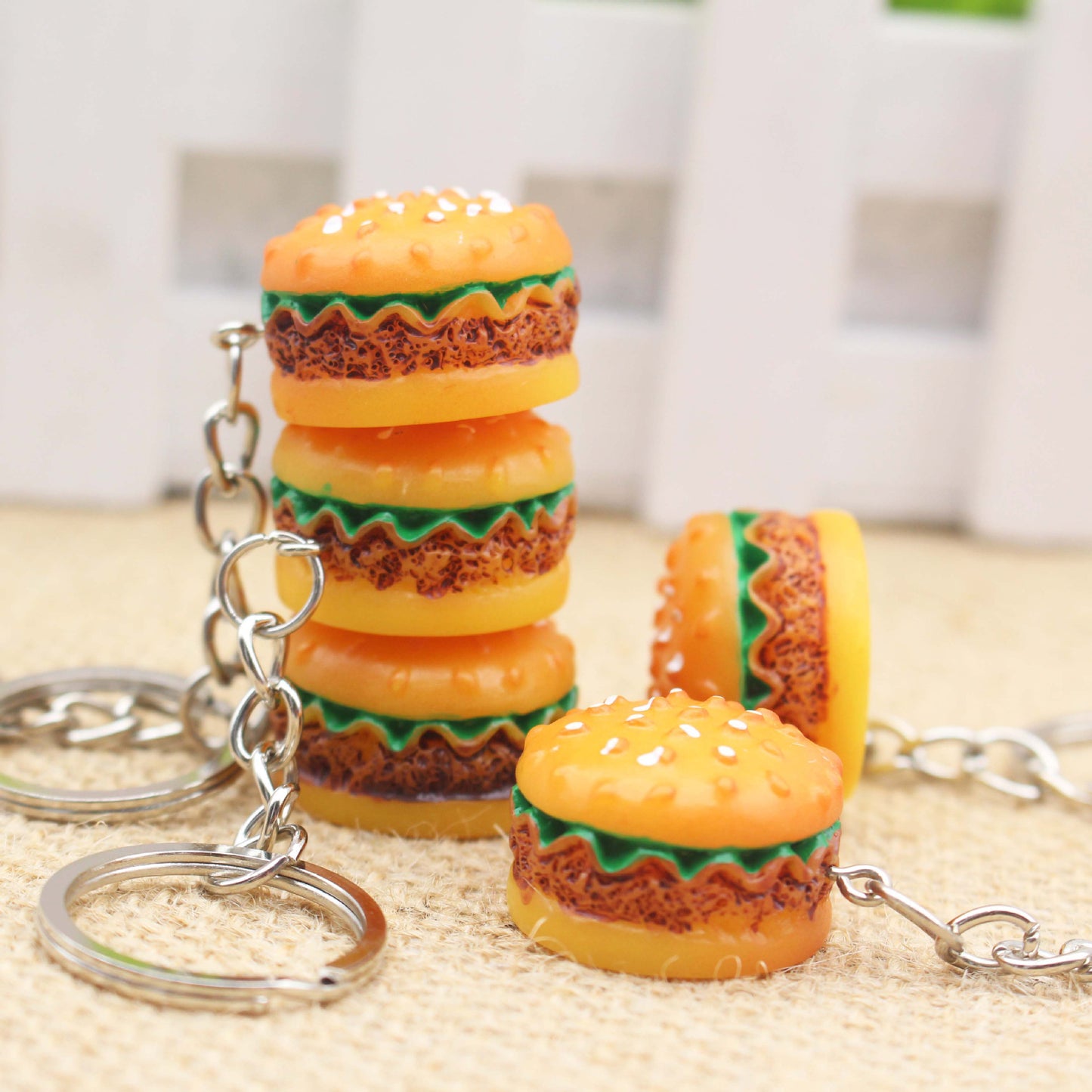 Tiny Hamburger Keychain