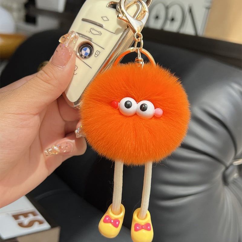Handmade Fluffy Wool Pom Key Ring