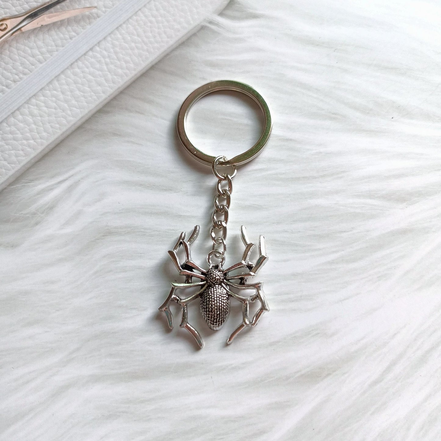 Gothic Spider Charm Keychain