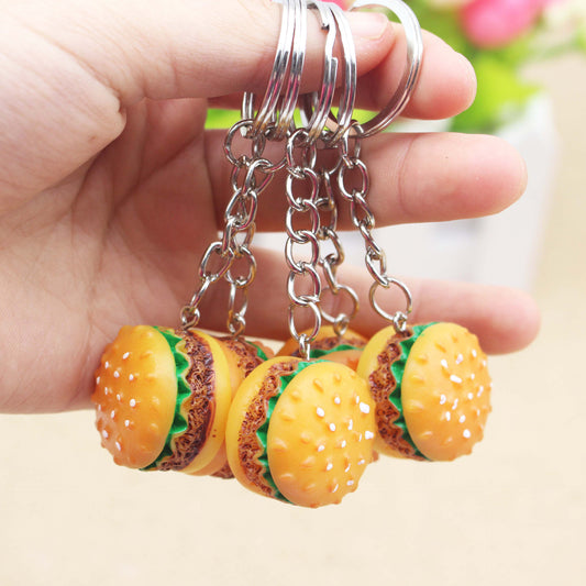 Tiny Hamburger Keychain