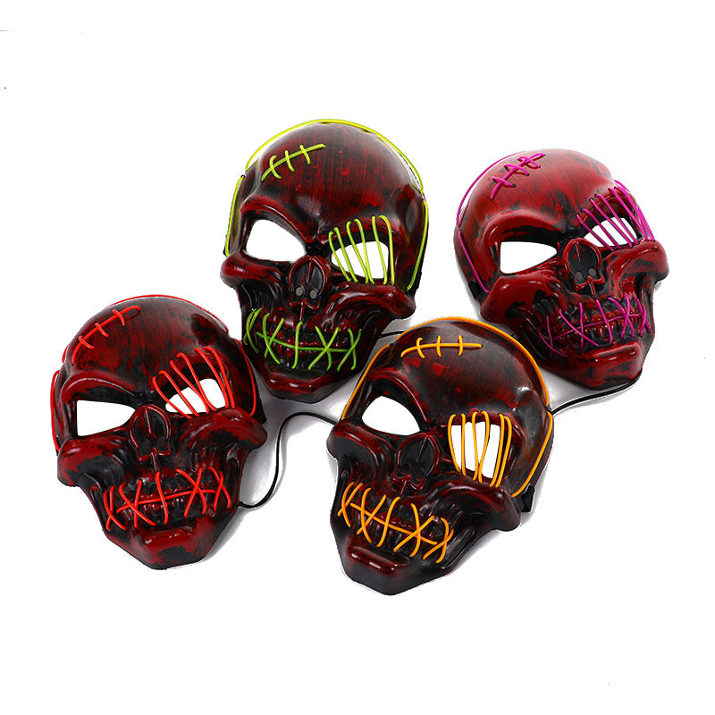 Scarred Pirate Skull LED Mask