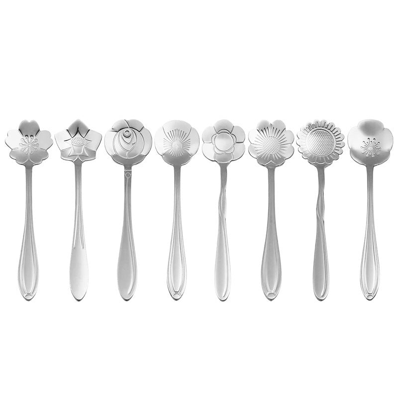 Floral Pattern Tea & Coffee Spoon Set