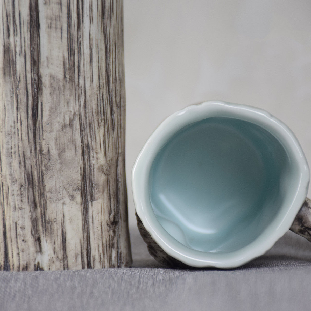 Rustic Tree Bark Ceramic Mug