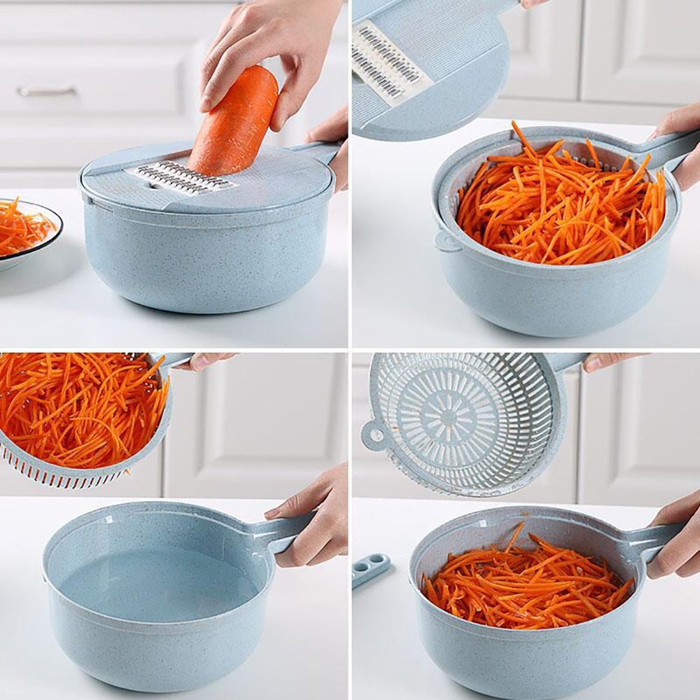 All-in-One Slicer, Grater & Drain Bowl Kitchen Set