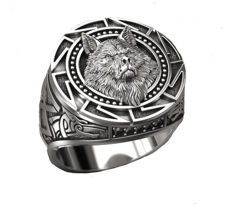 Wolf Emblem Alloy Ring