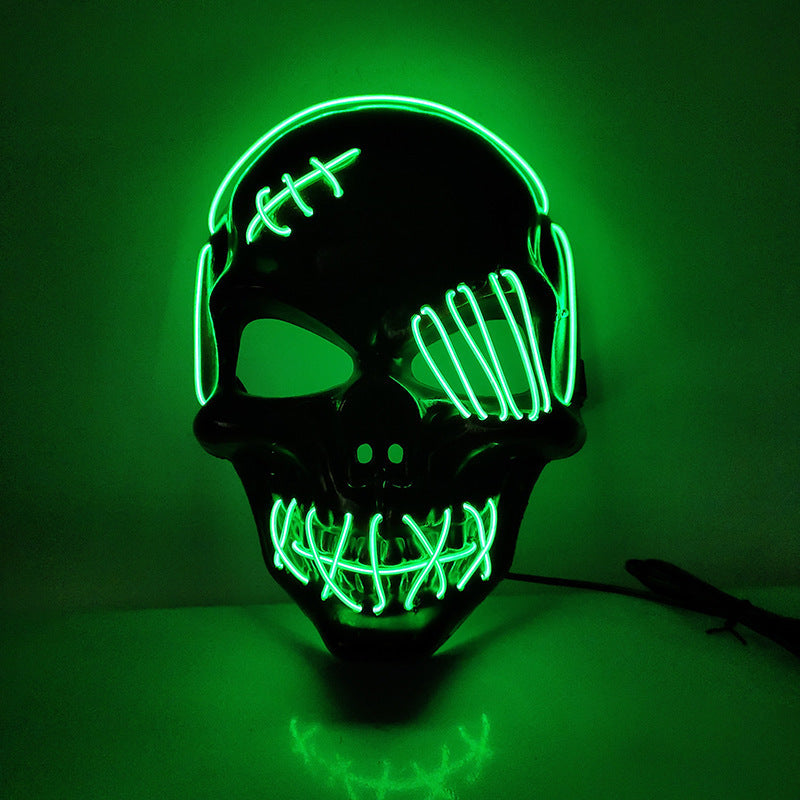 Scarred Pirate Skull LED Mask