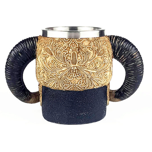 Horned Shofar Skull Mug