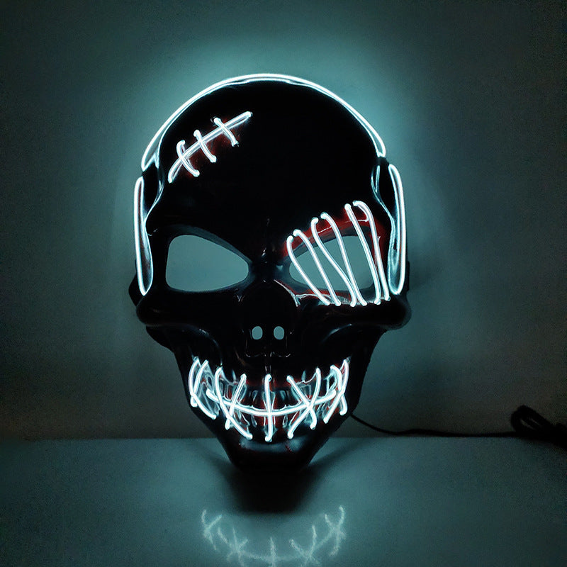 Scarred Pirate Skull LED Mask