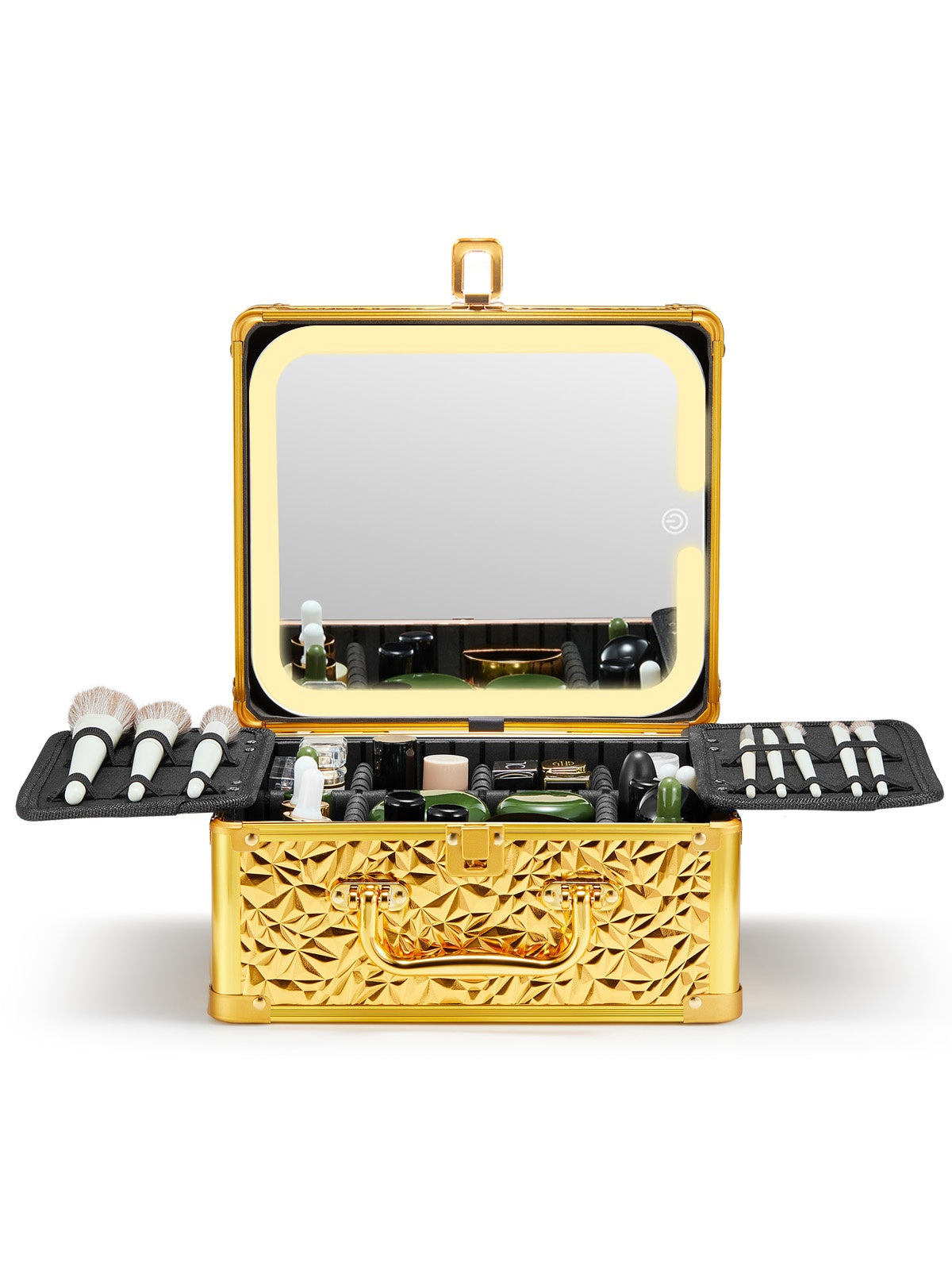 Hardcase Makeup Box with Detachable and Smart Light-up Mirror