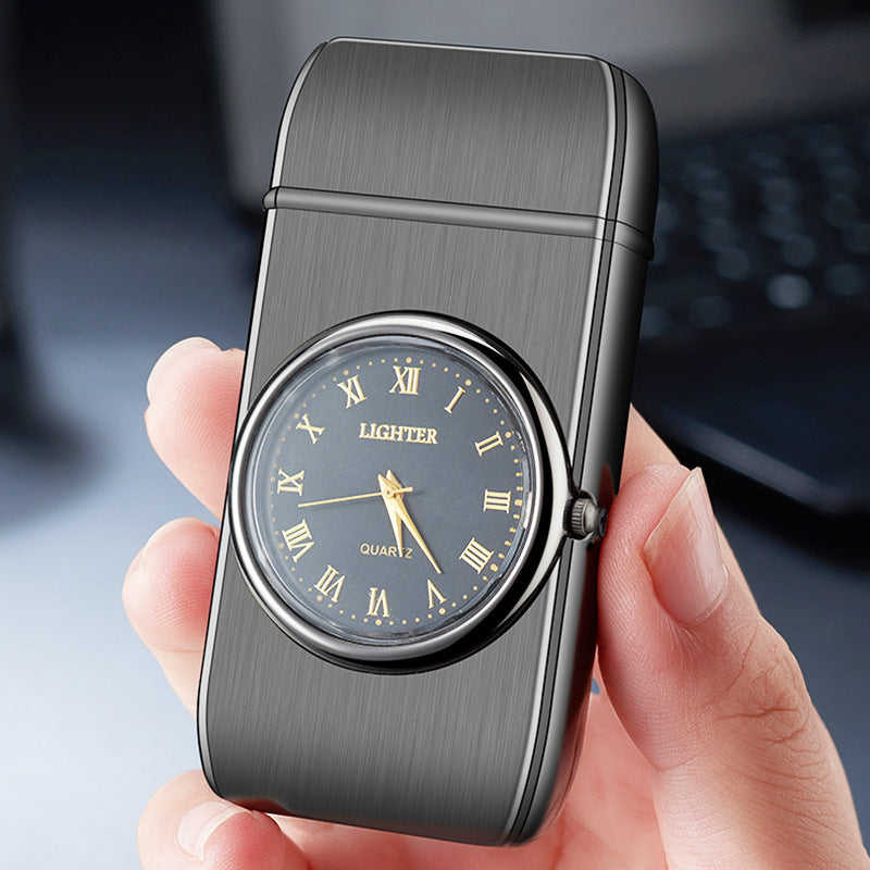 LED Watch + Windproof Lighter Combo