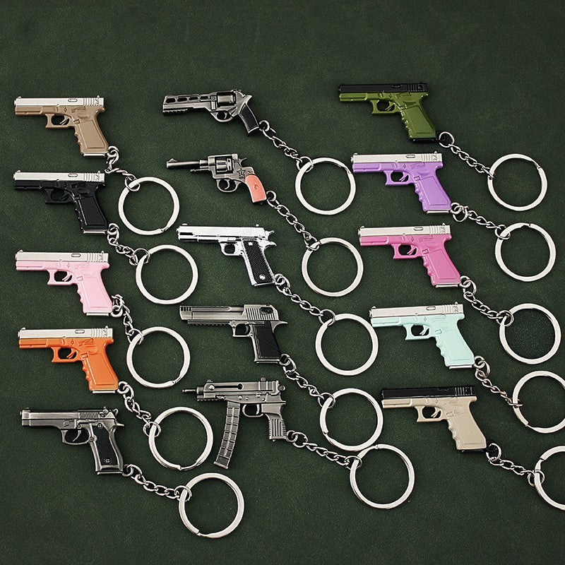 Full Collection Set of Miniature Handgun Weapon Model Keychains