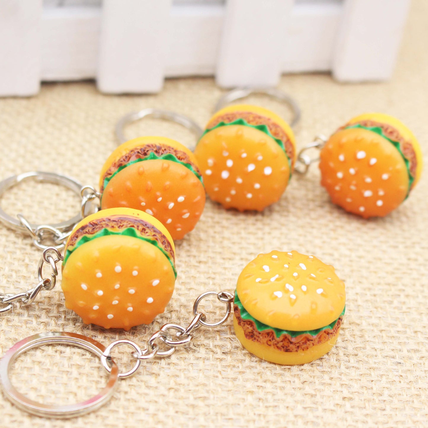 Tiny Hamburger Keychain