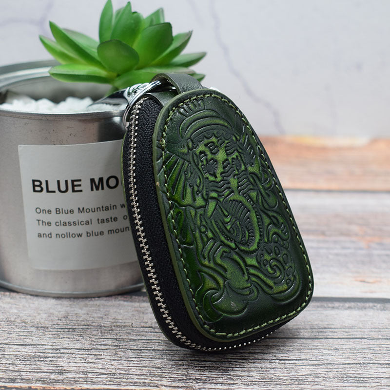 Leather Key Case – Ganesha Pouch Elephant-Inspired Design