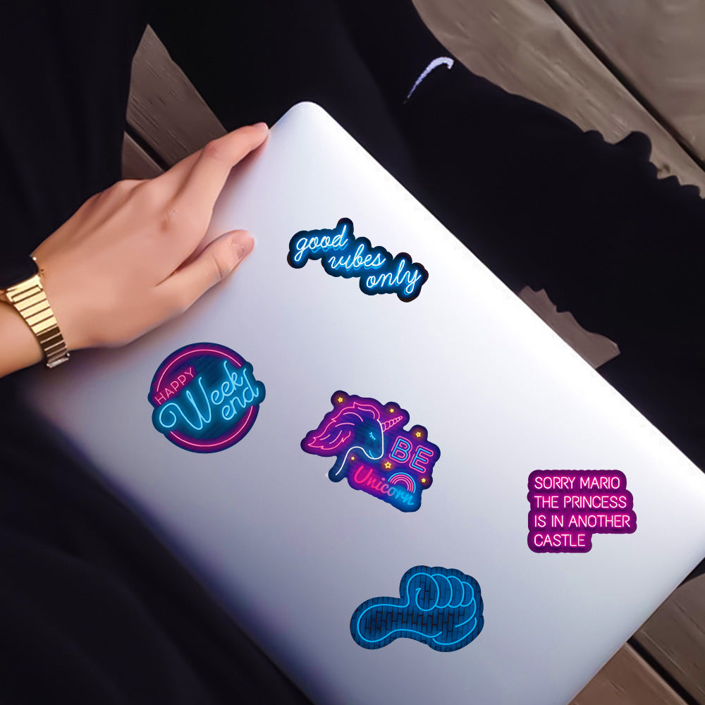 Neon Motivational Stickers – 50 PCS Set