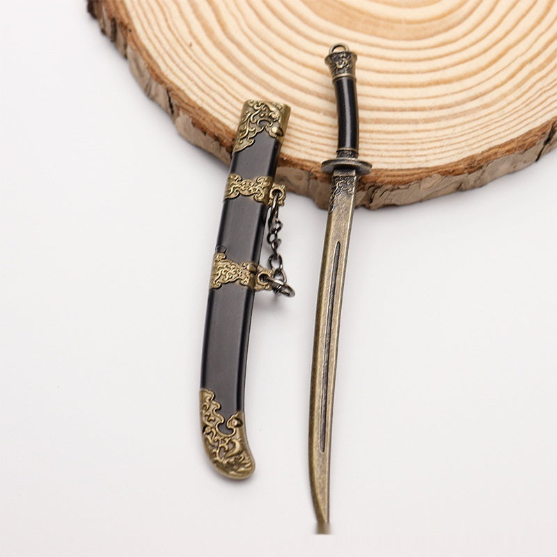 Alloy Ancient Sword Replica Keychain