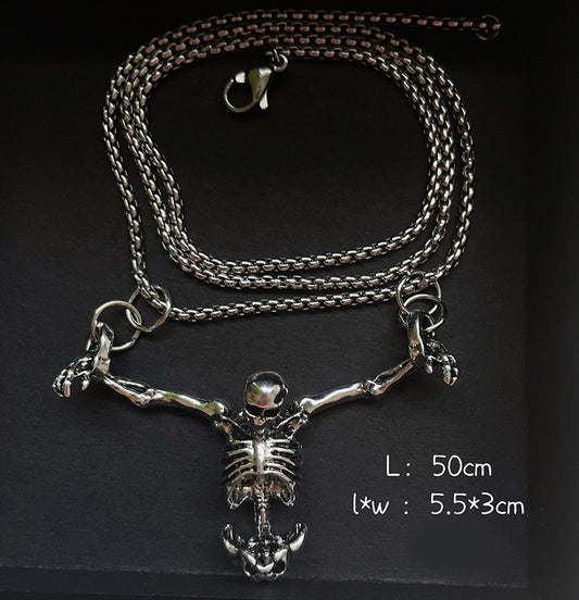 Half Skeleton Pendant Necklace