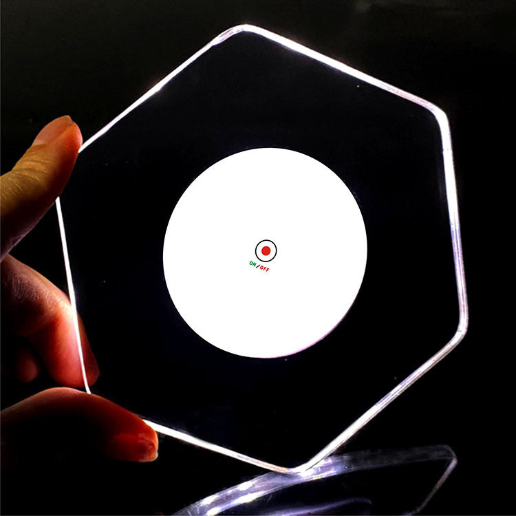 Hexagon & Round LED Drink Coasters