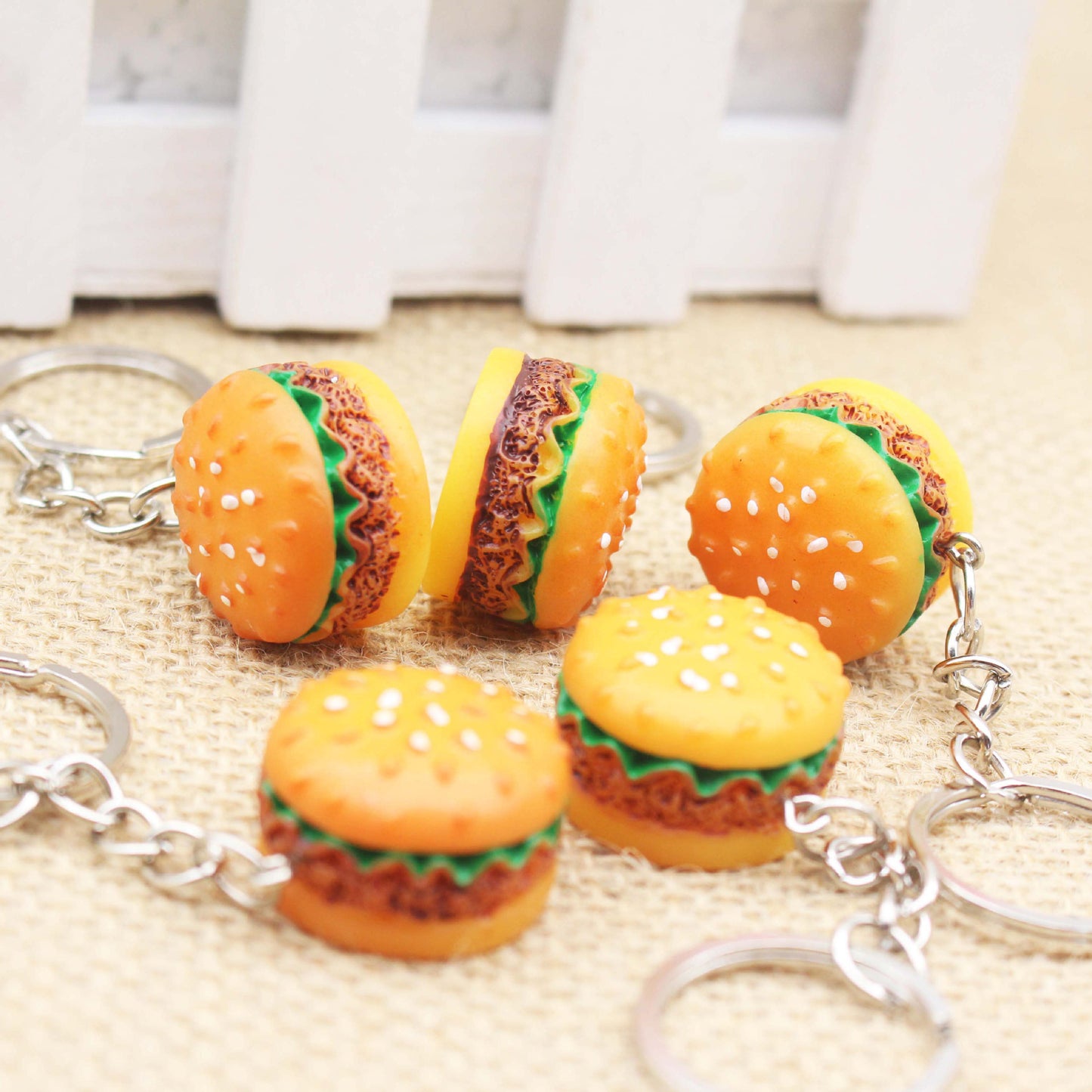 Tiny Hamburger Keychain