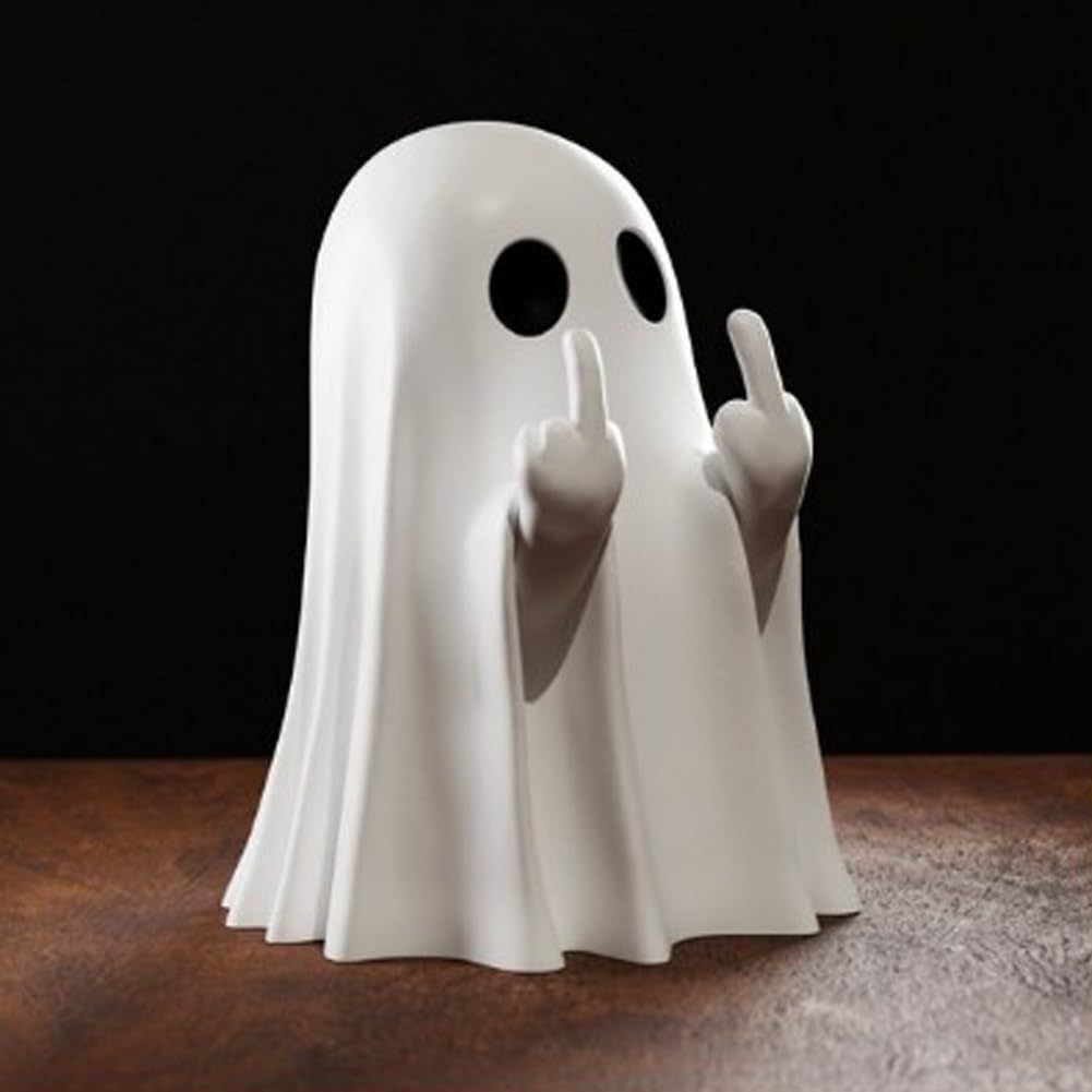 Middle Finger Ghost Figurine