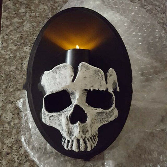 Cracked Skull Candle Wall Mount