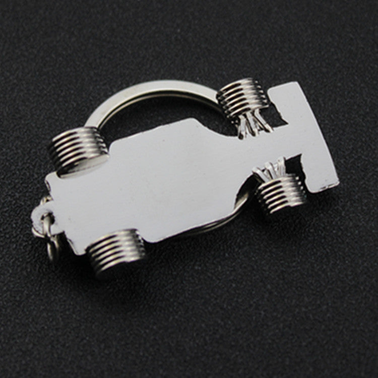 Silver All-Wheel F1 Car Keychain
