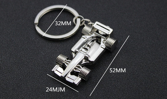 Silver All-Wheel F1 Car Keychain