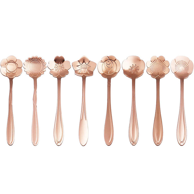 Floral Pattern Tea & Coffee Spoon Set