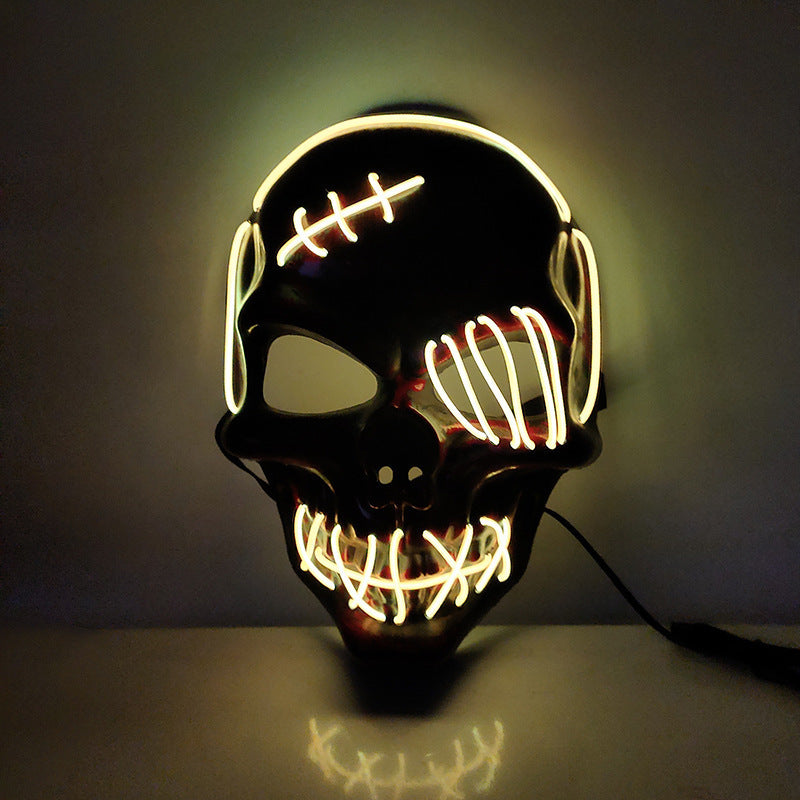 Scarred Pirate Skull LED Mask