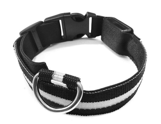 Nylon White LED Light Pet Safety Collar