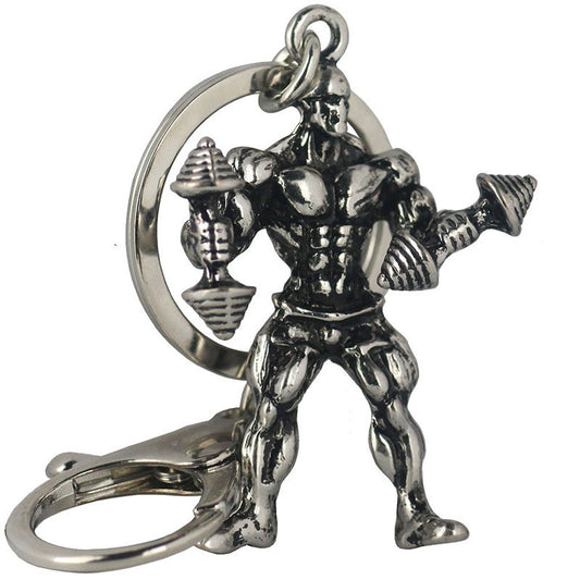 Athletic Muscular Man Metal Keychain