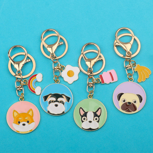 Cute Metal Dog Keychains