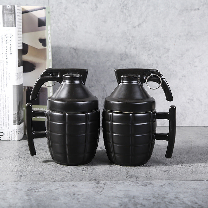 Grenade Ceramic Mug With Lid