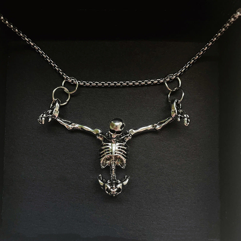 Half Skeleton Pendant Necklace