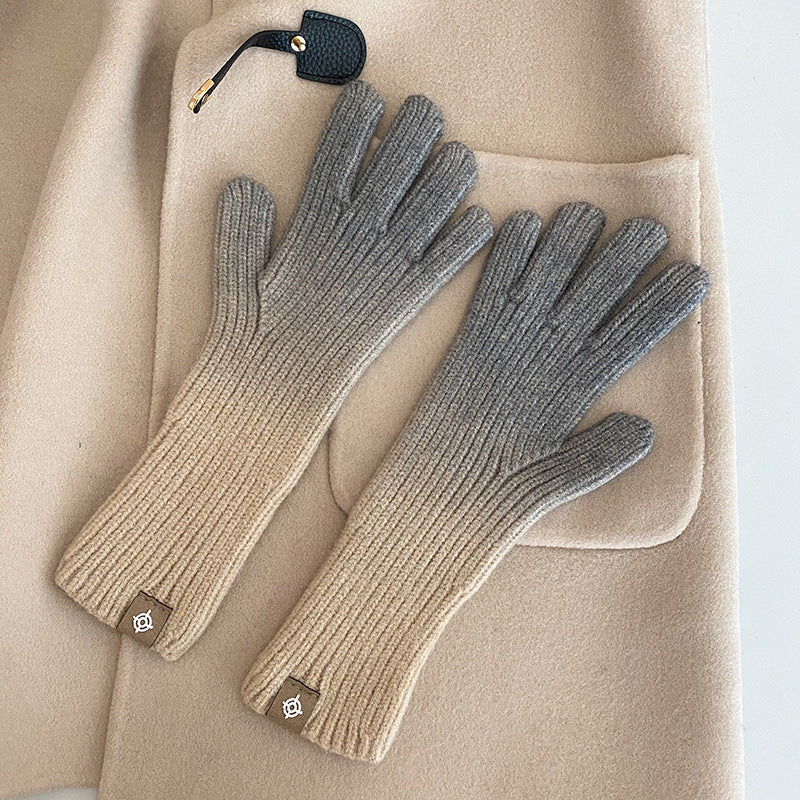 Winter Warm Gradient Color Gloves