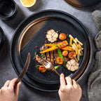 Artisan Black & Gold Serving Plate