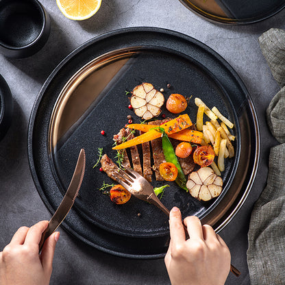 Artisan Black & Gold Serving Plate